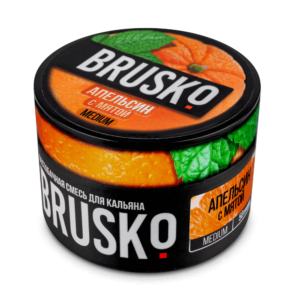 Бестабачная смесь для кальяна Brusko (Апельсин С Мятой) 50г Strong