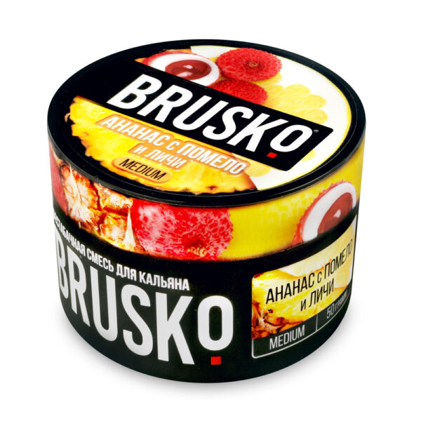 Бестабачная смесь для кальяна Brusko (Ананас c помело и личи) 50г Medium