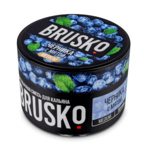 Бестабачная смесь для кальяна Brusko (Черника С Мятой) 50г Medium