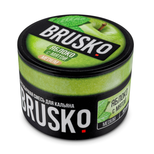 Бестабачная смесь для кальяна Brusko (Яблоко С Мятой) 50г Medium