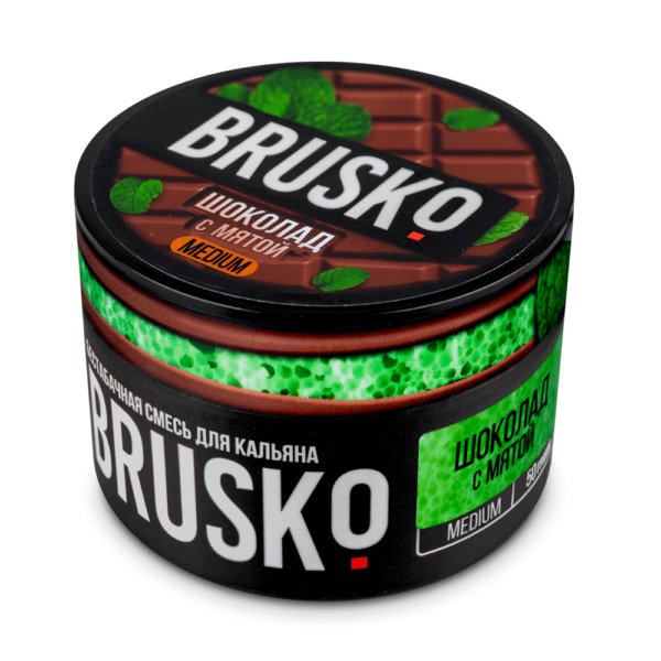 Бестабачная смесь для кальяна Brusko (Шоколад С Мятой) 50г Strong