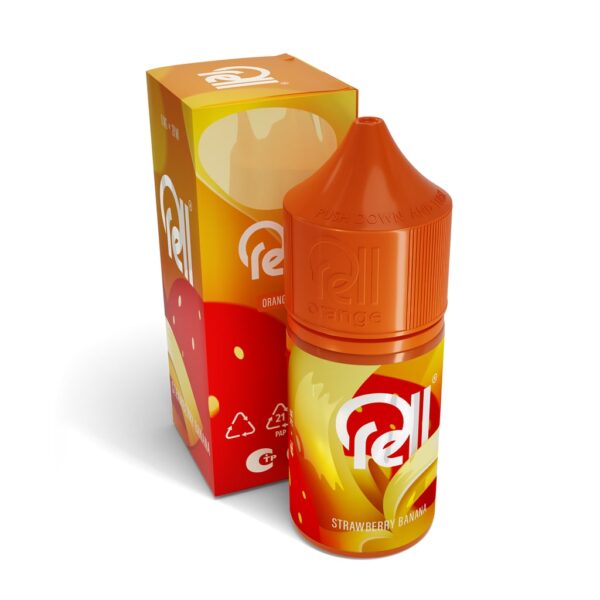 Жидкость RELL ORANGE - Strawberry Banana (0мг+бустер 18мг) (М)