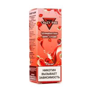 Жидкость Crazy Vibe Salt - Strawberries with cream 30мл (20mg) (M)